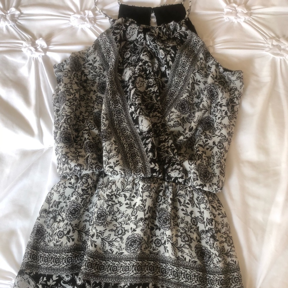 Black and white design romper